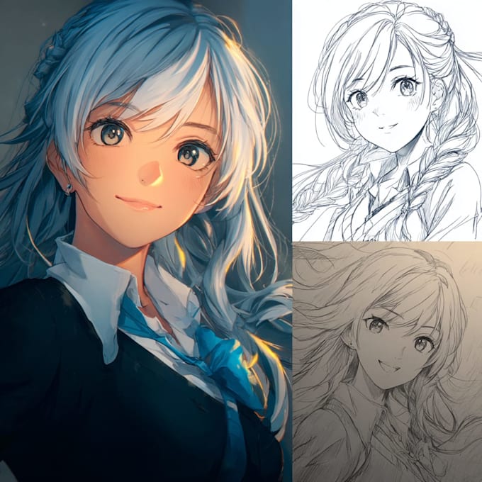 anime and manga illustrations