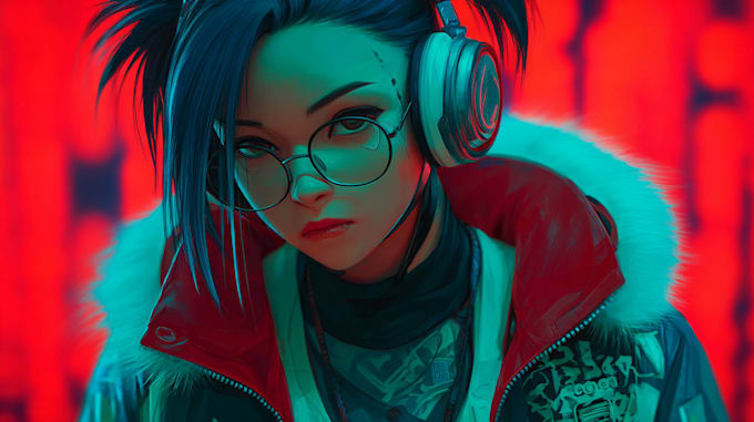 design anime character, a cyberpunk character