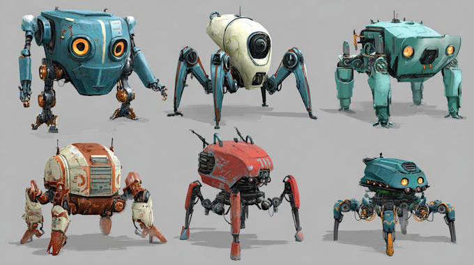 design sci fi mecha and robot concept art