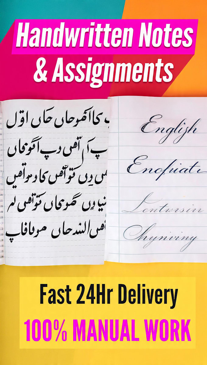 do neat handwritten assignment notes in urdu english 24hr