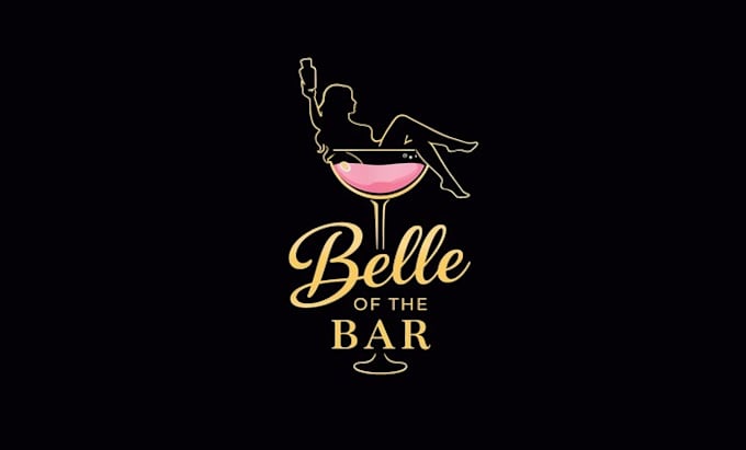 design bar glam mobile bar tending brand logo