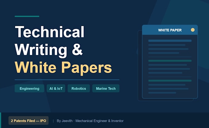 write technical reports, white papers and guides