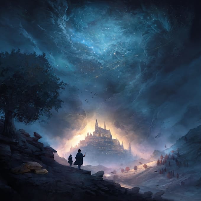 draw fantasy book cover, illustration