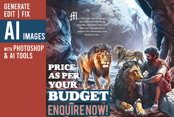 create, fix and edit custom ai art for biblical projects