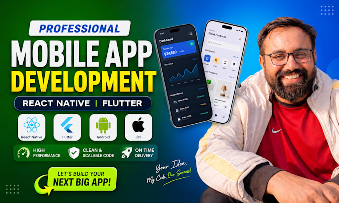do mobile app development ai app creation android app react native flutter