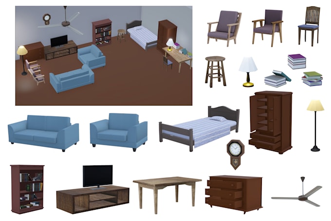 create low poly game ready assets and interactive unity prefabs