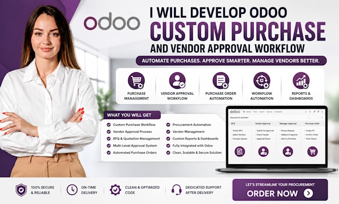 develop odoo custom purchase and odoo vendor approval workflow