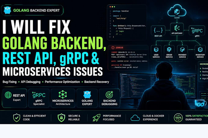 fix golang backend, rest api, grpc and microservice issues