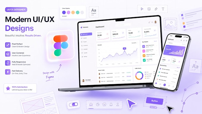 design a clean and modern UI UX website or app interface