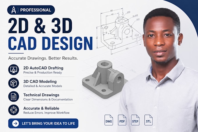 3d autocad project detailed 2d technical drawing 2d autocad drawing 3d cad model