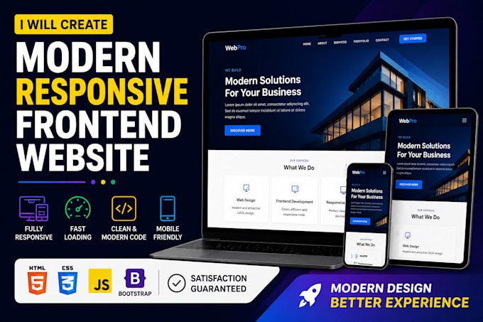build a modern responsive website using HTML CSS javascript