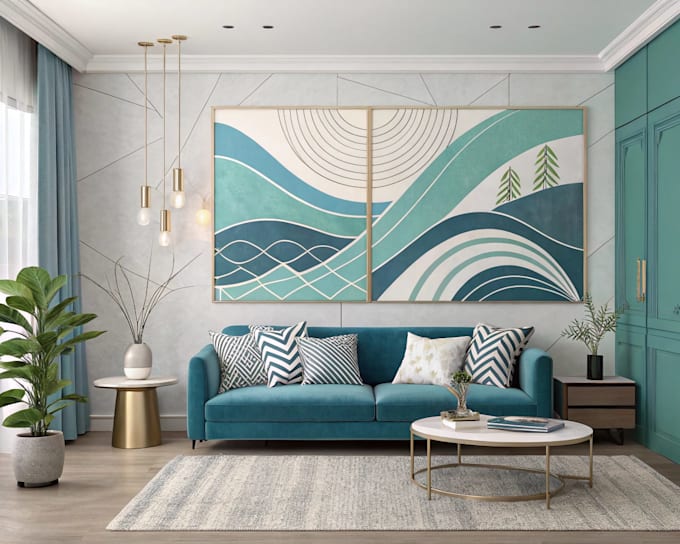 design premium abstract art for interior decoration