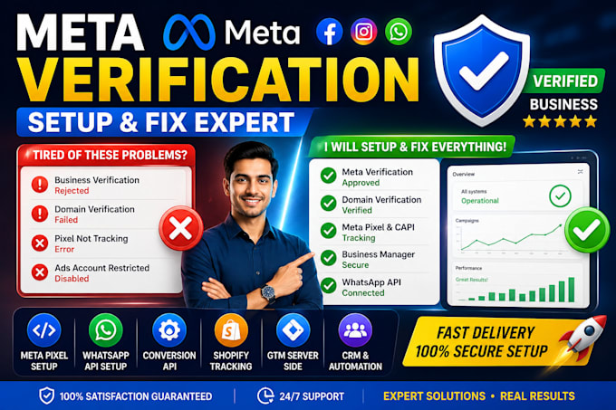 fix meta verification bm, setup whatsapp API, verify domain, whatsapp ai chatbot