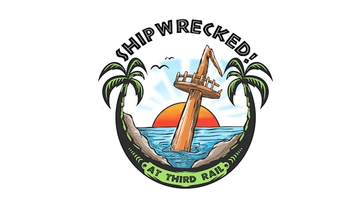 make castaway cove fun tiki bar logo pop up experience