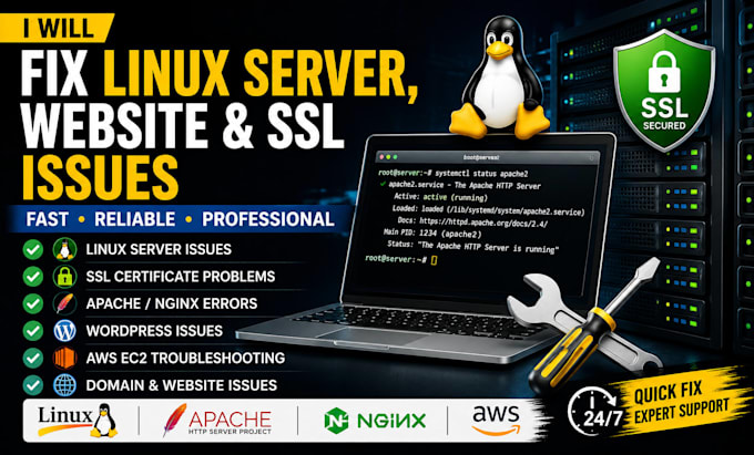 fix linux server, website, and SSL issues