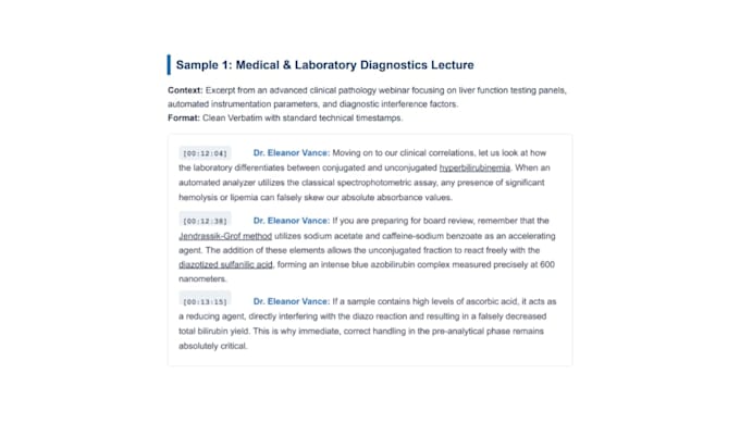 transcribe scientific webinars, lectures, and academic audio