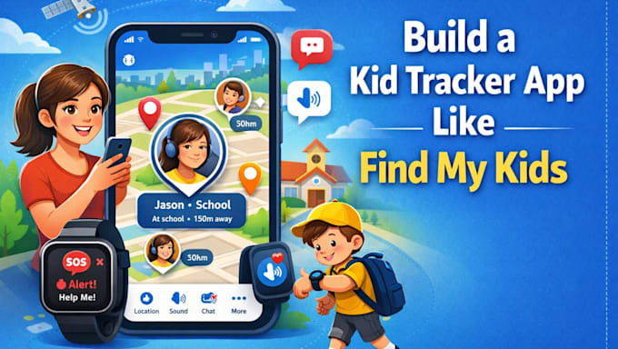 develop ai child safety app, location tracker app, sos emergency app