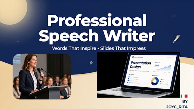 create speech and presentation for events or business