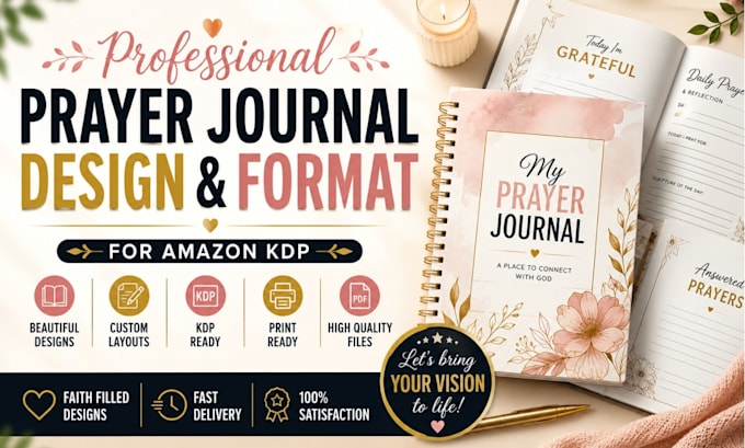 design and format a beautiful prayer journal for amazon KDP