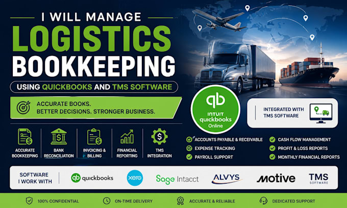 manage logistics bookkeeping using quickbooks and tms software