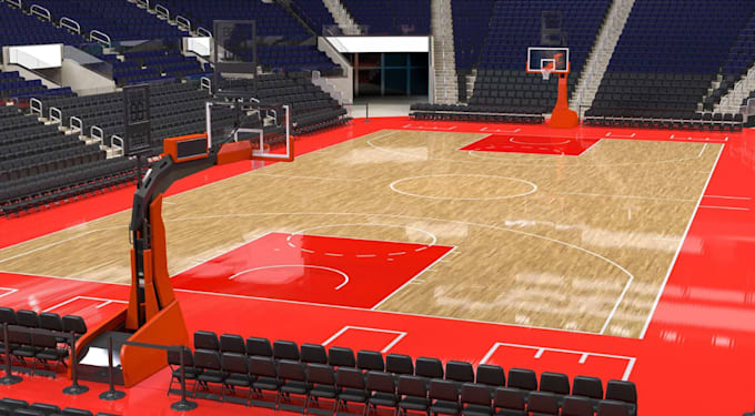 recreate basketball arena 3d visualization, sport facility ,indoor layout,render