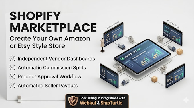 develop a shopify multi vendor ecommerce marketplace website