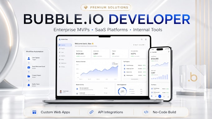 do bubble io website development, build bubble mvp saas as bubble io developer