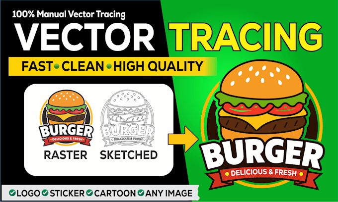 convert image, logo or sketch to vector professionally