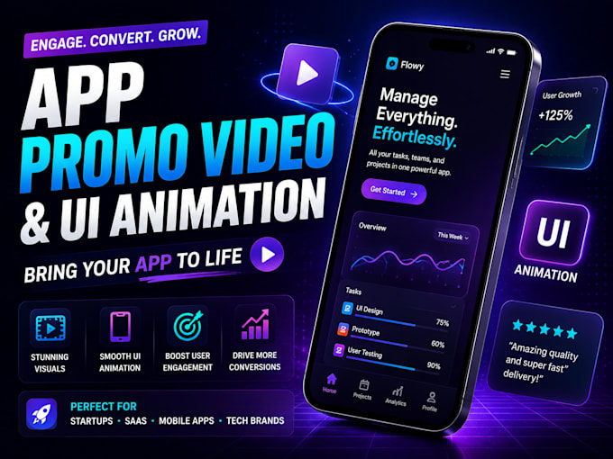 create app promo and demo videos with UI animation