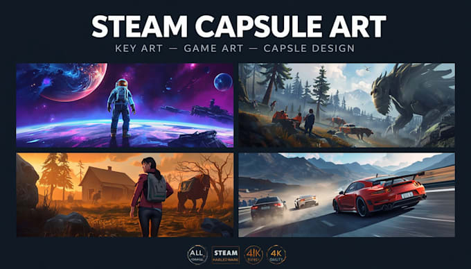 create steam capsule art and game art illustrations