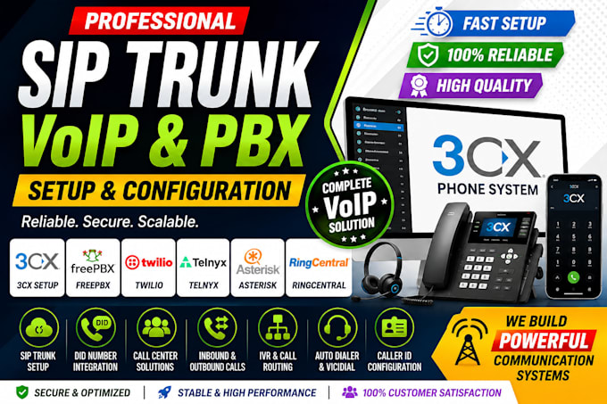 setup sip trunk voip 3cx freepbx twilio pbx system