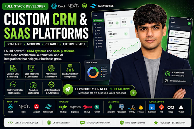 develop custom CRM saas web app using mern and mean stack