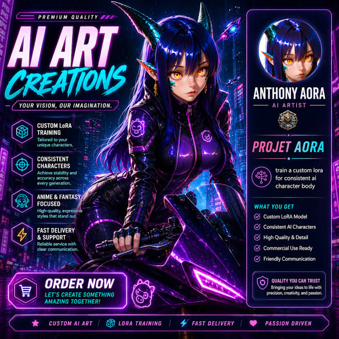 create a consistent ai anime character with a custom lora