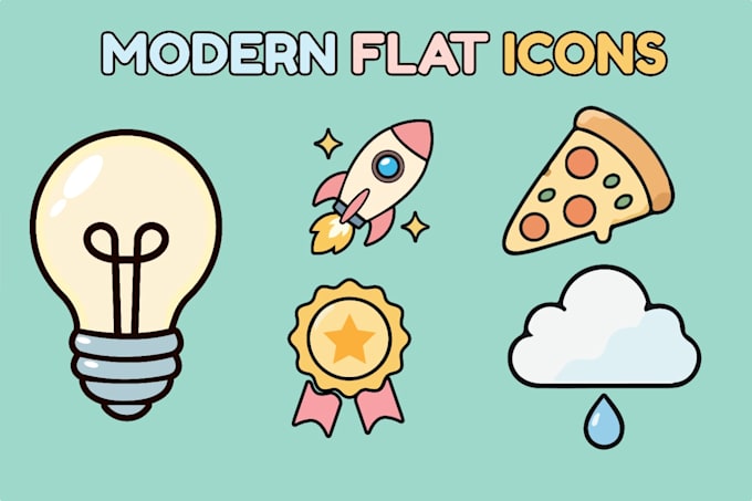 design modern flat icons for apps, websites and brands