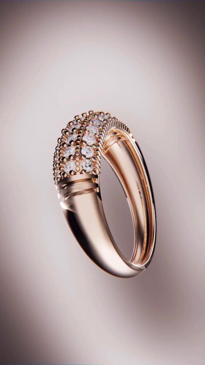 create cinematic jewelry animation custom ring design pendant model 3d ring ads