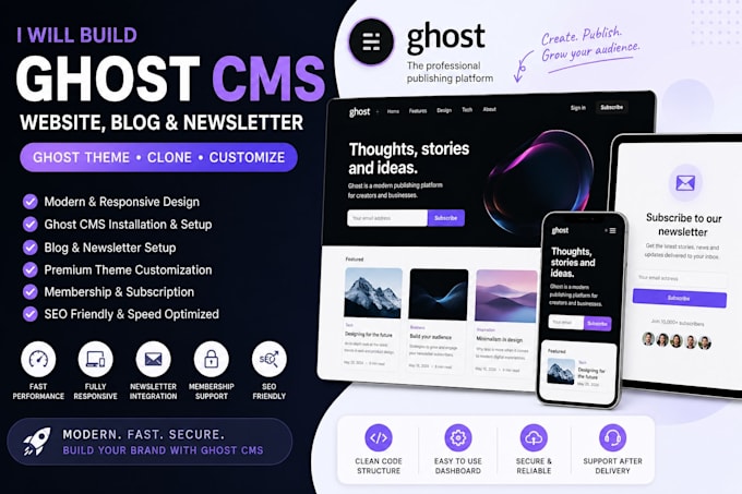 build ghost cms website ghost theme ghost blog newsletter clone ghost website