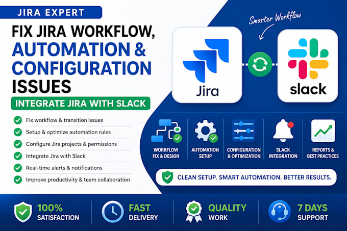 fix jira workflow, automation and configuration issues integrate jira with slack