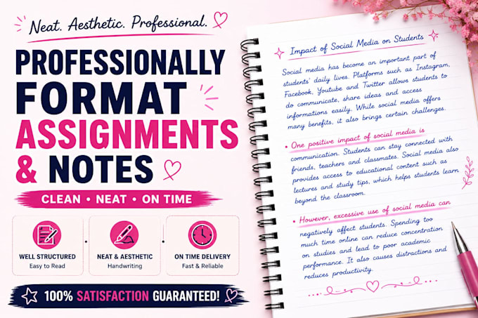 professionally format assignments and notes