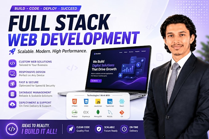 develop custom website as full stack developer