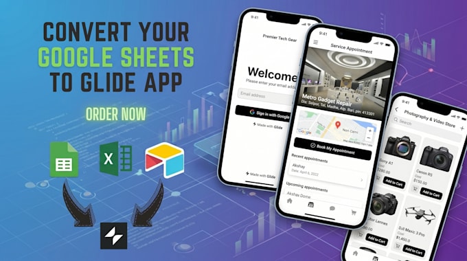 create a custom glide app with automation and database integration