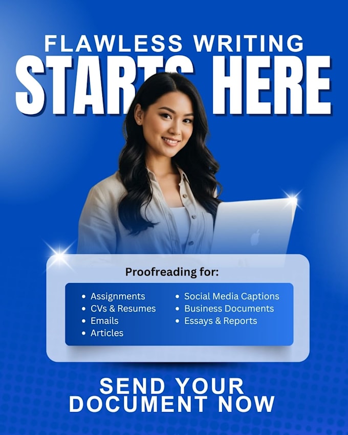 proofread and edit your document, essay or article