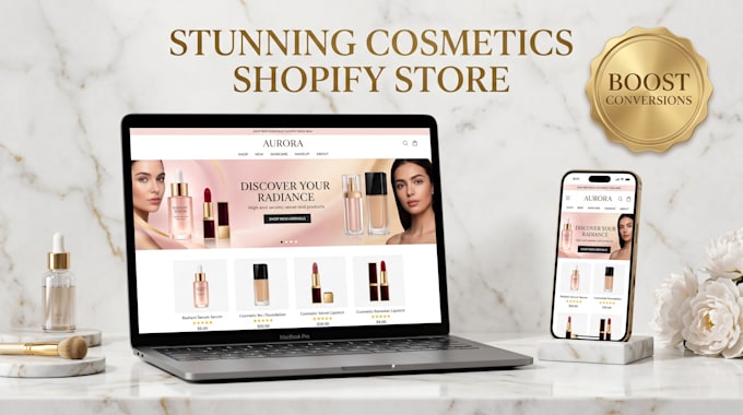 design  stunning cosmetics shopify store to boost conversions