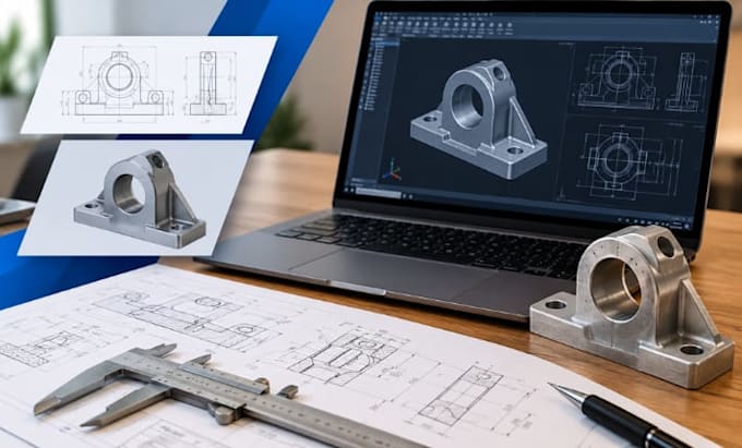 2d cad technical drawing, autocad drafting, 3d cad modeling service
