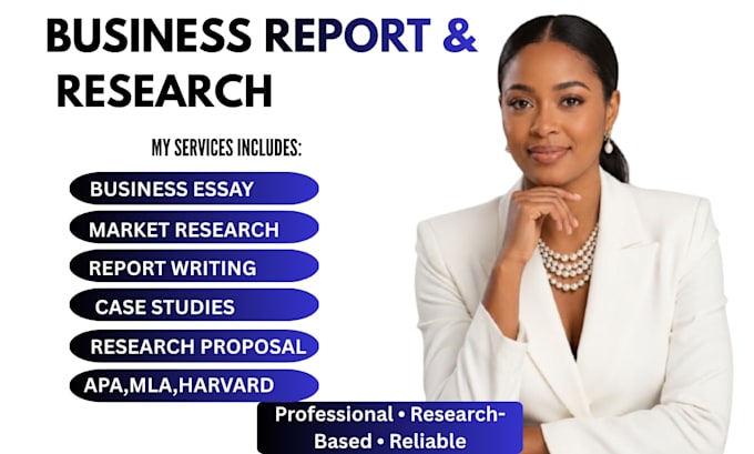 write professional business reports and research analysis