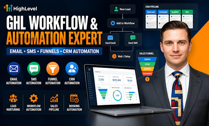 create gohighlevel workflow, automation and sales funnels