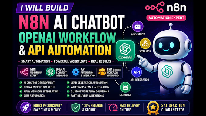 build n8n ai chatbot openai workflow and api automation