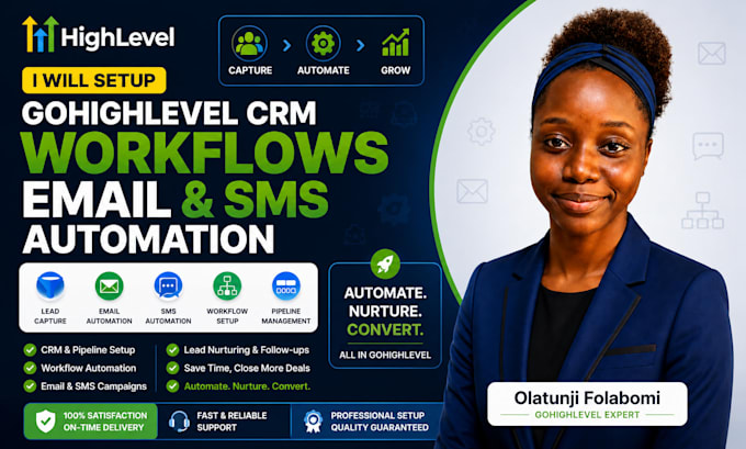 setup gohighlevel CRM workflows email and SMS automation