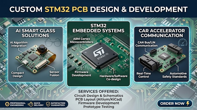 develop ai smart glass stm32 pcb car accelerator communication system