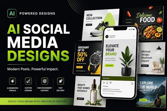 create modern ai social media posts and ad creatives