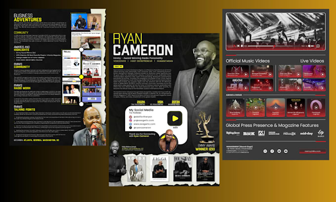 design an interactive electronic press kit epk musician epk speaker one sheet